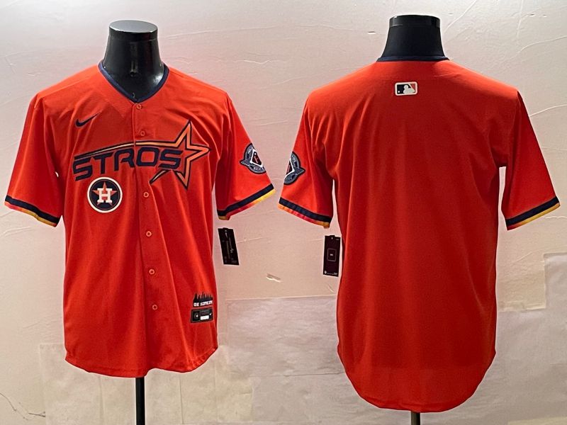 Men Houston Astros Blank Orange Three generations Joint Name 2025 Nike MLB Jersey style 16->houston astros->MLB Jersey